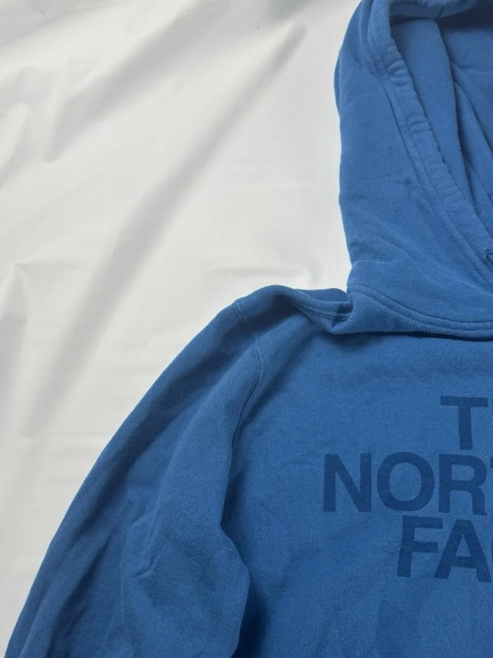 The North Face Mens L Blue Half Dome Big Logo Pullover Sweatshirt Hoodie